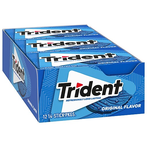Trident Original Gum, 14 Pieces/Pack, 12/Packs (VAM05020