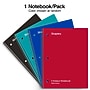 Staples® 5-Subject Notebook, 8" x 10.5", Wide Ruled, 180 Sheets, Color chosen at random (52694M)~#|#~F8676017-BCC6-4407-ABA0AA2B4461B3CD_sc7