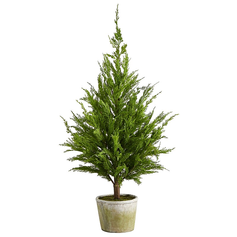Nearly Natural Cedar Pine Natural Look Artificial Tree in Decorative Planter, 3.5' (T1512) image 1