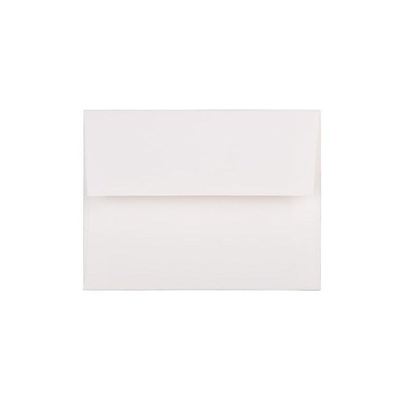 JAM Paper A2 Booklet Envelope 4 3/8" x 5 3/4", Bright White Linen, 100/Pack (66670d) image 1