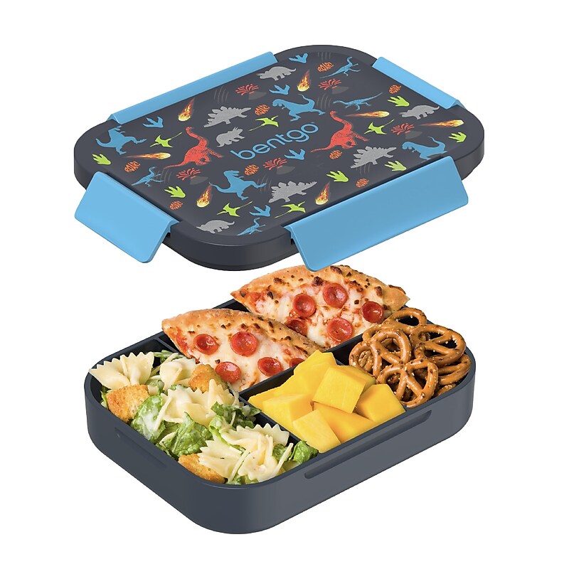 bentgo Snap & Go Kids Bento Box, 4-Compartment, Dinosaur, 33.6 oz. (BGKDBOX-DNO) image 1