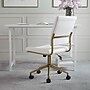 Martha Stewart Ivy Armless Faux Leather Swivel Office Chair, White/Polished Brass (CH2209211WHGLD)~#|#~F86B3AB3-EEE6-4162-9EF3E52AC5A37A27_sc7