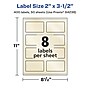 Avery Laser/Inkjet Rectangle Pearlized Labels, 2" x 3.5", Ivory, 400 Labels/Box (94238)~#|#~F8700C9B-2344-4701-B34A5EA93E20129E_sc7