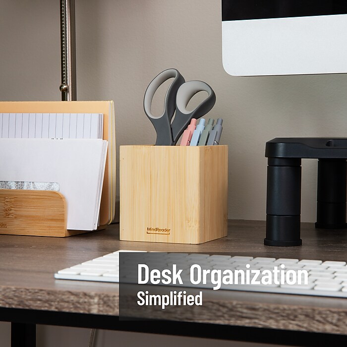 Mind Reader Wood Pen Cup Holder, Brown (BMPEN-BRN) | Staples