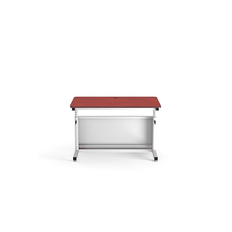VersaDesk Deluxe 48"W Manual Adjustable Standing Computer Table, Cherry/White (CTL4830-WC) image 1