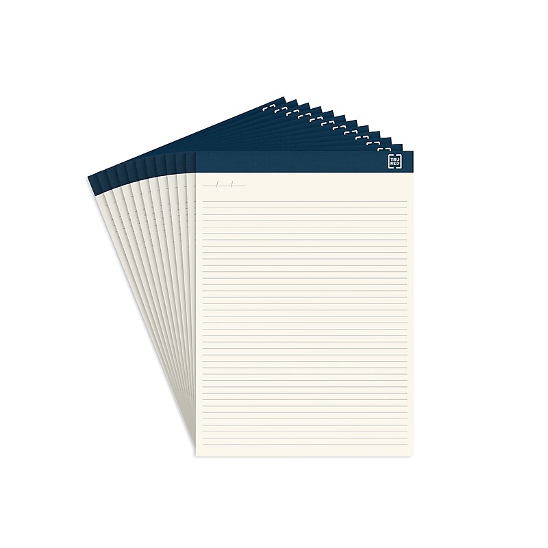 TRU RED™ Notepads, 8.5" x 11.75", Narrow Ruled, Ivory, 50 Sheets/Pad, 12 Pads/Pack (TR58195) image 1