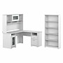 Bush Furniture Cabot 60"W L Shaped Computer Desk with Hutch and 5 Shelf Bookcase, White (CAB011WHN)~#|#~F88AC1FA-6979-464A-A5BD7872EAF6DA57_sc7