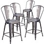 Flash Furniture Lincoln Contemporary Metal Vertical Back Indoor Counter Height Stool, Clear Coat, 4-Pieces/Pack (4XUDGTP001B24)~#|#~F88C7F3F-2D70-4857-AC33E8A43A596EF0_sc7