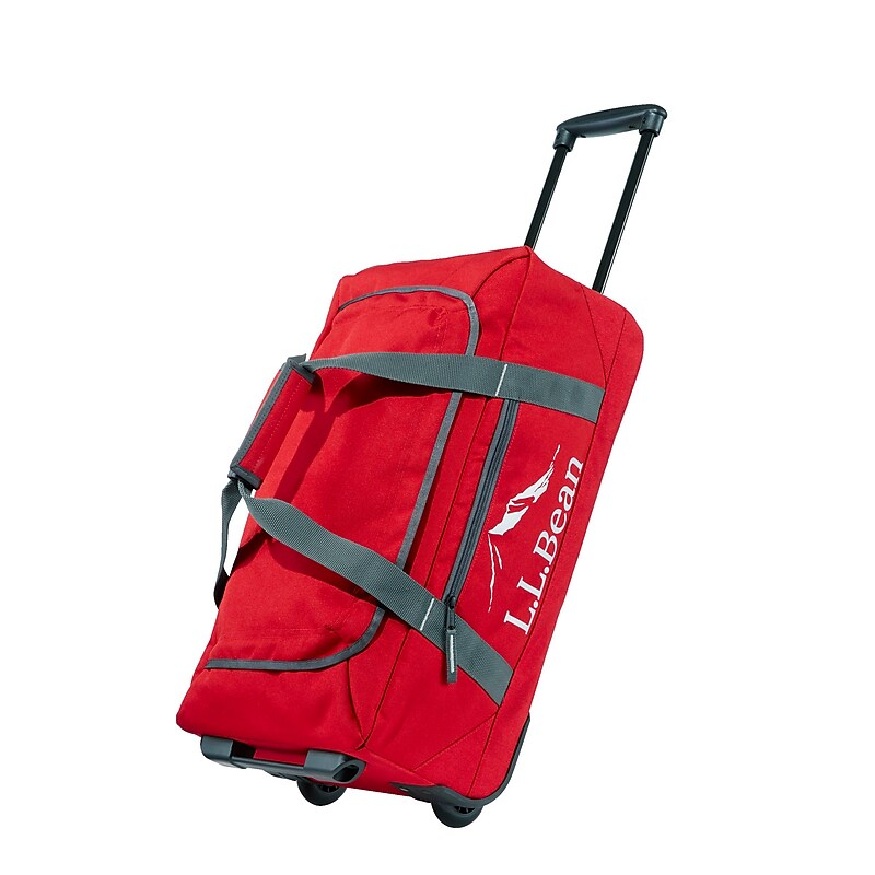 L.L.Bean Adventure 22" Polyester Telescoping Carry-On Travel Duffel with Wheels, Dark Red (1000209696) image 1