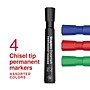 Staples Duramark Tank Permanent Marker, Chisel Tip, Assorted, 4/Pack (ST62929)~#|#~F88F0ACF-2884-40CE-BF972803C5D0CFD4_sc7