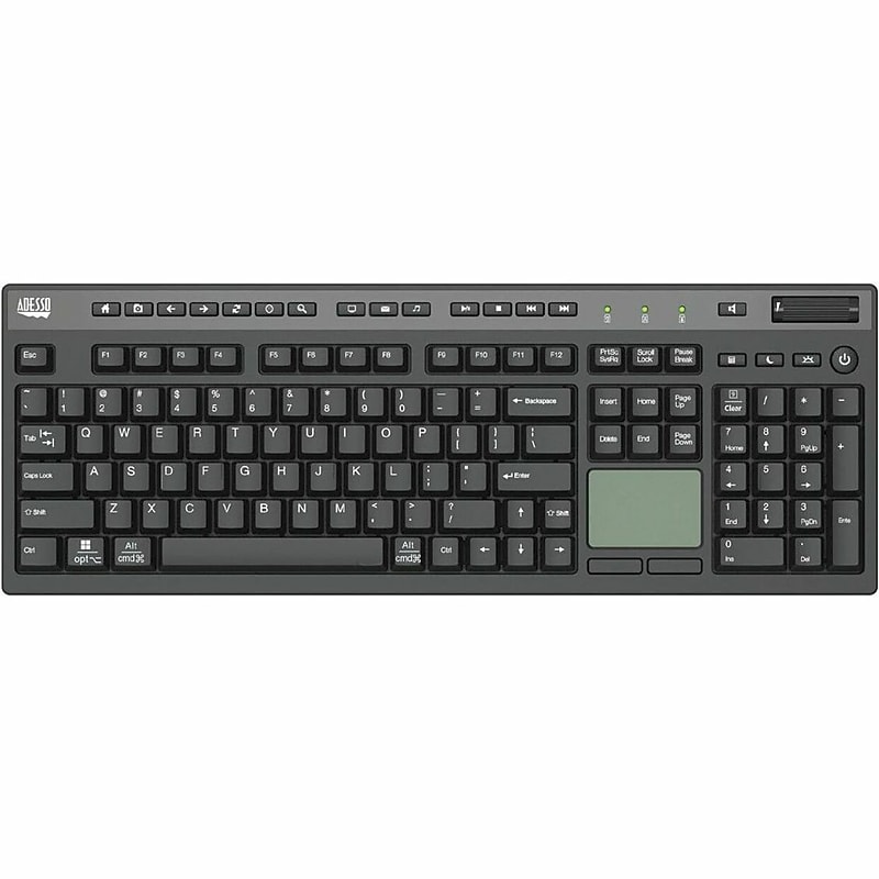 Adesso EasyTouch 445 Wired Touchpad Keyboard, Black (AKB-445UB) image 1