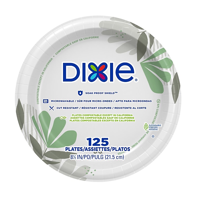 Dixie Pathways 8.5" Paper Plates, 125/Pack (UX9PATH) image 1