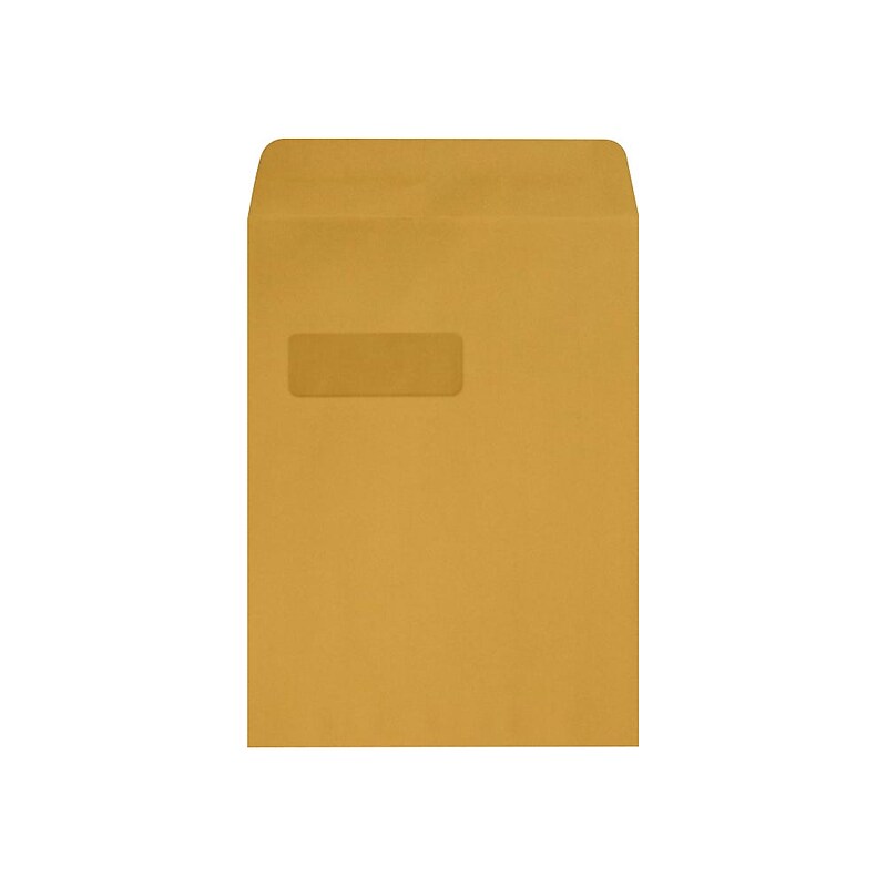 LUX 9 x 12 Kraft Open End Window Envelopes 50/Pack, 28lb. Brown Kraft (1590BK-50) image 1