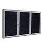 Ghent 3' H x 6' W Enclosed Recycled Rubber Bulletin Board with Satin Frame, 3 Door, Confetti (PA33672TR-CF)~#|#~F896F994-918B-420B-80B391B58B0FA162_sc7