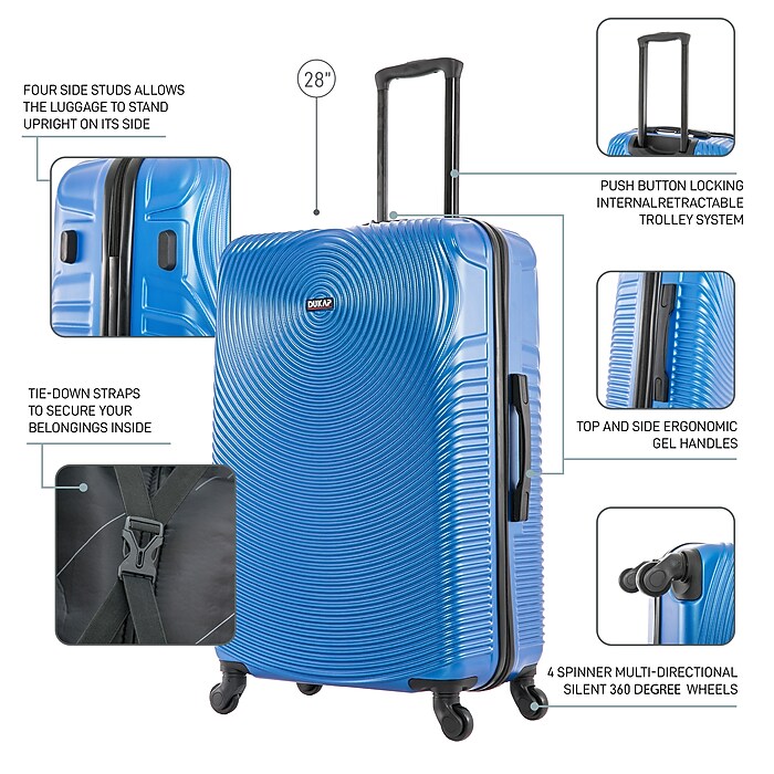 DUKAP INCEPTION 3-Piece Hardside Spinner Carry-On Luggage Set, TSA