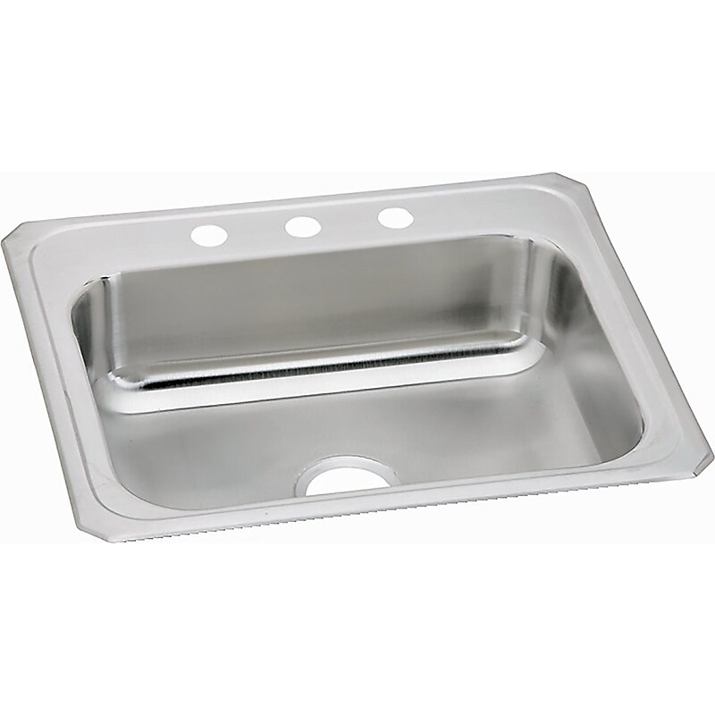 Elkay Celebrity 3-Hole Single-Bowl Drop In Kitchen Sink, 21.25" x 25" x 6.88", Stainless Steel, Brushed Satin (CR25213) image 1