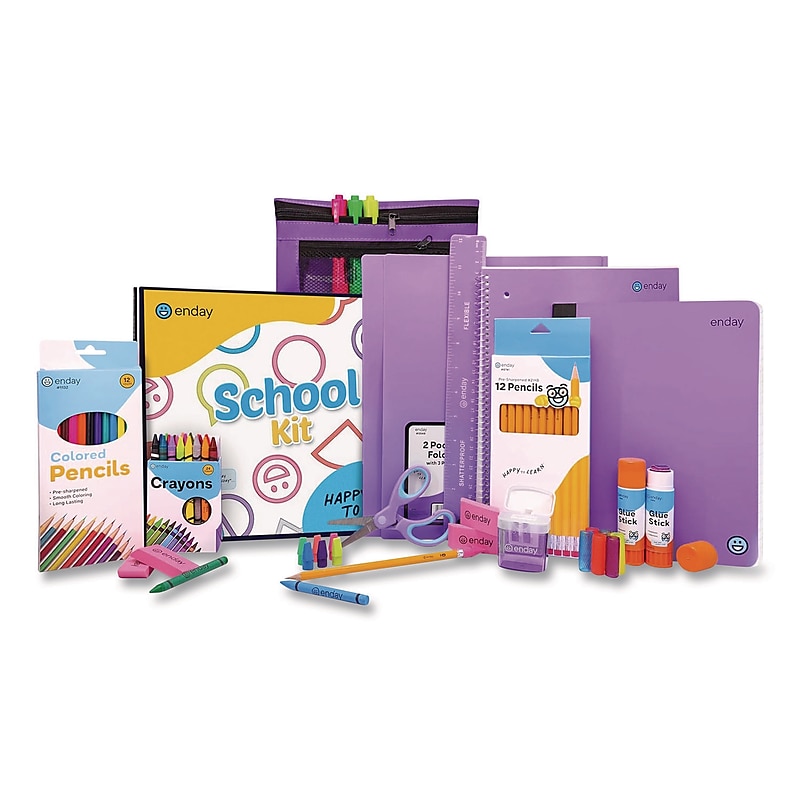 Enday Back to School Supplies Kit for Grades K-5, Purple (1316) image 1