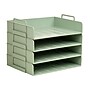 Staples Plastic Side Loading Stackable Letter Tray, Letter Size, Sage Green, 4/Pack (ST63889)~#|#~F8AA137F-FDAA-4EDB-82195FBF3E87B9C4_sc7
