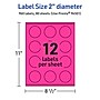 Avery Laser/Inkjet Round Multipurpose Labels, 2" Dia., Neon Magenta, 960/Box (94501)~#|#~F8AADA47-EF7B-4E34-85D6410DDBAAF4CD_sc7
