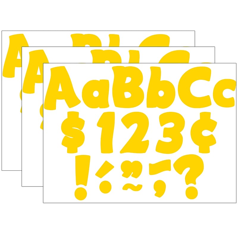 Teacher Created Resources 4" Funtastic Font Letters Combo Pack, Yellow Gold, 208 Pieces/Pack, 3 Packs/Bundle (TCR5818-3) image 1