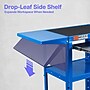 Luxor LEADER 3-Shelf Adjustable Media Utility Cart with Pullout Tray, Locking Cabinet & Drop Leaf Shelves, Blue (AVJ42KBCDL-RB)~#|#~F8B40D38-175C-42C4-989097BABBC38B93_sc7