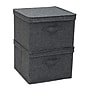 Household Essentials Medium Stackable Folding Fabric Square KD Storage Box, 10" x 15"x 15", 39 Qt., Gray, 2/Pack (7517-1)~#|#~F8B47757-03D6-45E4-A327F76746015474_sc7