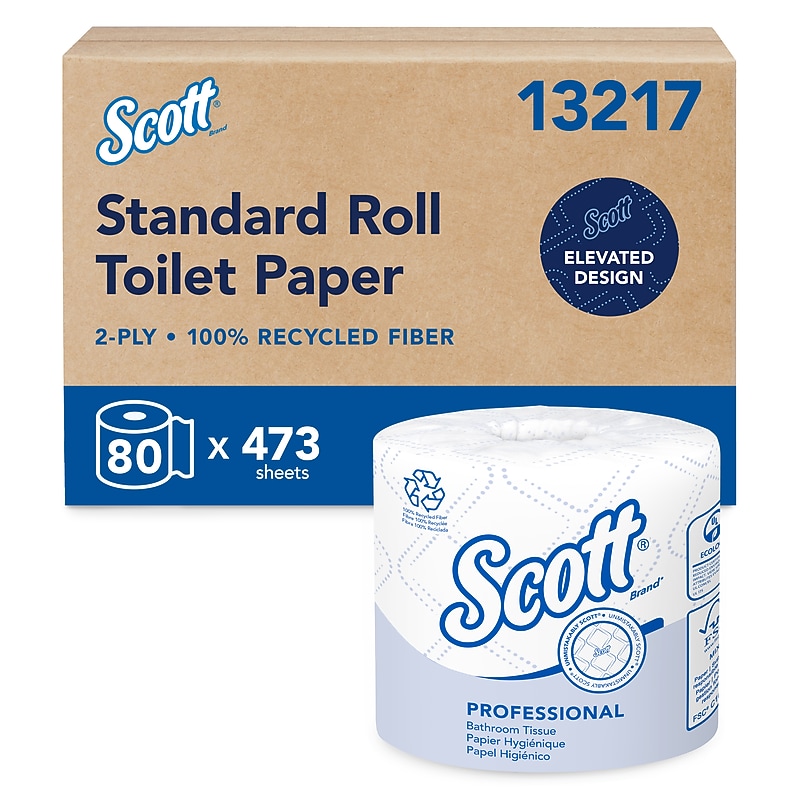 Scott Professional Recycled Toilet Paper, 2-ply, White, 473 Sheets/Roll, 80 Rolls/Carton (13217) image 1