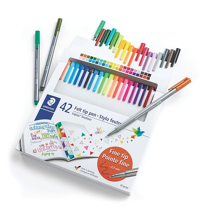 Staedtler Triplus Fineliner Washable Markers, 0.3mm Tip, Assorted