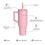 Elemental Commuter Series Stainless Steel Triple Wall Insulated Tumbler with 2 Straws & Handle, 40 oz., Rose (ET40RS10)~#|#~F8C31C3F-2504-4DC2-B6565921B365C9A9_sc7
