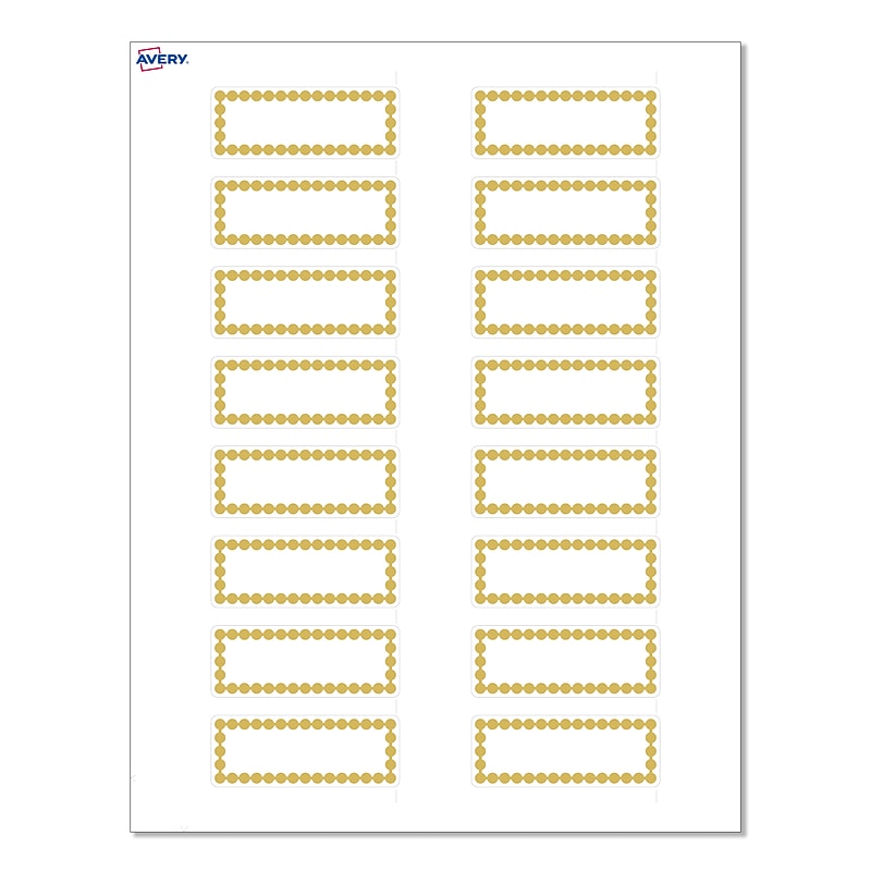 Avery Laser/Inkjet Rectangle Multipurpose Labels, 1" x 2-5/8", White, 160/Pack (S00D1G) image 1