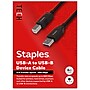 Staples TECH 6 ft. USB-A to USB-B 2.0 Cable, Male to Male, Black (ST62438)~#|#~F8CB4716-B9B1-4B3F-9B7BB8400B5F7C1B_sc7