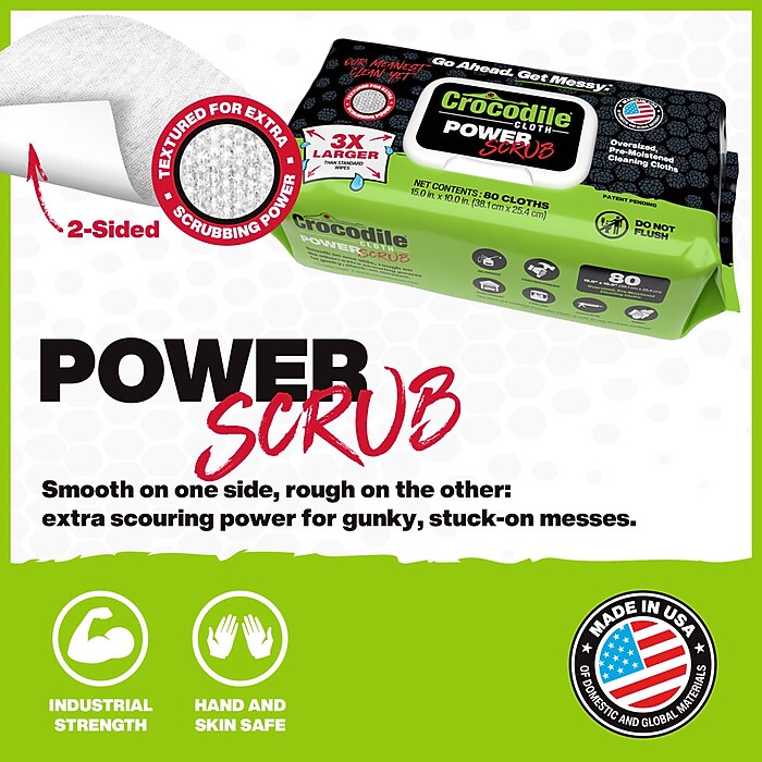 Crocodile Cloth PowerSCRUB Cleaning Cloths, 15