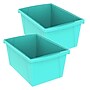 Storex Plastic Medium Classroom Storage Bin, 16.75"x 11.87"x 8.28", Teal, Pack of 2 (STX61478U06C-2)~#|#~F8D28DD0-73E4-4FBC-998EE9CE67493A49_sc7