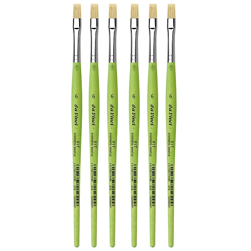 da Vinci FIT Synthetics Oil and Acrylic Synthetic Student Flat Brush, 6 /Pack (DVXVA3796-6) image 1
