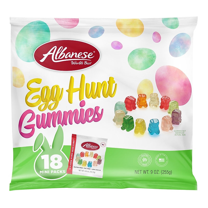 Alabanese Egg Hunt Gummies, Assorted Flavors, 9 oz., 18 Packs/Bag (ACG53676) image 1