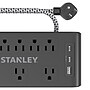 STANLEY Surge Blok 8-Outlet Surge Protector Power Strip w/3-USB Ports & Braided Fabric Cord, 6-ft., 2400 Joules, Black (33308)~#|#~F8DE29EF-655A-4E4D-B3E2CA0AB94C7C14_sc7