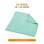 Coastwide Professional Microfiber Cloths, 16" x 16", Green, 12/Pack~#|#~F8DE5806-37E8-4865-BB093D675D1910D7_sc7