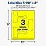 Avery Laser/Inkjet Sealing Labels, 5-1/8" x 4", Neon Yellow, 60 Labels/Pack (19479370729)~#|#~F8DF25E3-300F-4A2A-8DB8723210EEDE2B_sc7