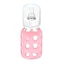Lifefactory 4 oz. Glass Baby Bottle with Silicone Sleeve, Stage 1 Nipple, Stopper & Cap, Pink (LF110003C4)~#|#~F8E3796C-3AFE-43E8-89653A400F3FBD00_sc7