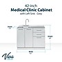 Viva Comfort 36'' H x 42" W Medical Cabinet with Left Sink and 24" W Right Side Desk, 2 Doors, 3 Drawers, Gray (90242-LS-GRY-AO)~#|#~F8E5FE6E-79A8-4E2D-87C6B0158EF65917_sc7