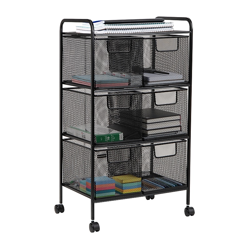 Mind Reader 6-Drawer Multipurpose Office Utility Cart, Black (6DRMESH-BLK) image 1