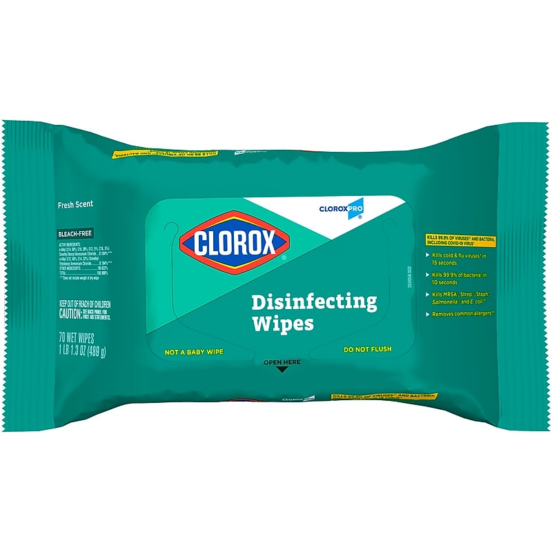 Clorox CloroxPro Disinfecting Wipes, Fresh Scent, 70 Wipes/Container, 70/Pack (60034) image 1