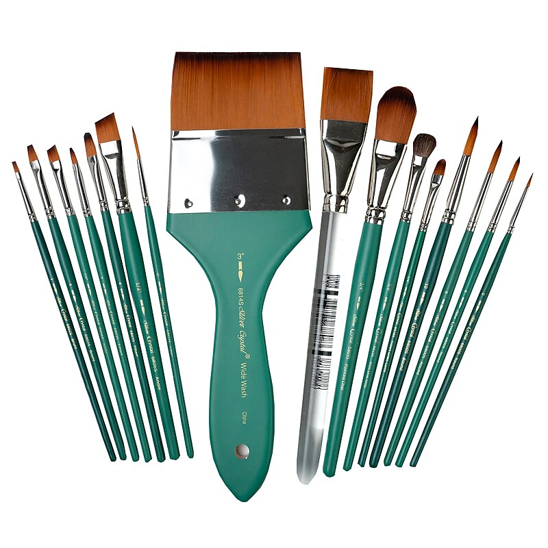 Silver Brush Crystal Must Haves Brush Set, 16/Pack (SLVCR6868) image 1