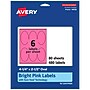 Avery Oval Laser/Inkjet Multipurpose Labels, 4.25" x 2.5", Bright Pink (480/Box)~#|#~F901A75E-DEA8-4AE3-B387E539DE5A120E_sc7