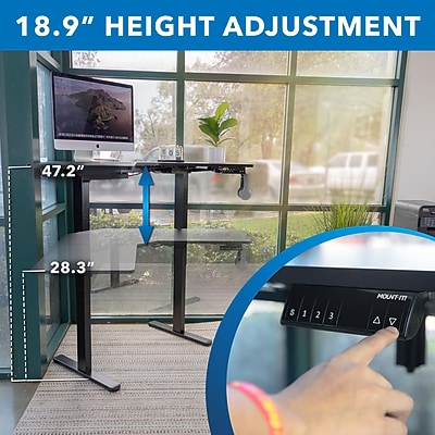 Mount-It! Height Adjustable Corner Sit-Stand Desk | MI-15003 - Thumbnail 5