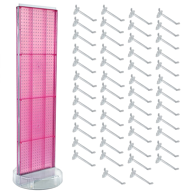 Azar Revolving Studio Base 60" x 16" Pegboard Floor Stand, Pink (700780-PNK-6C50) image 1
