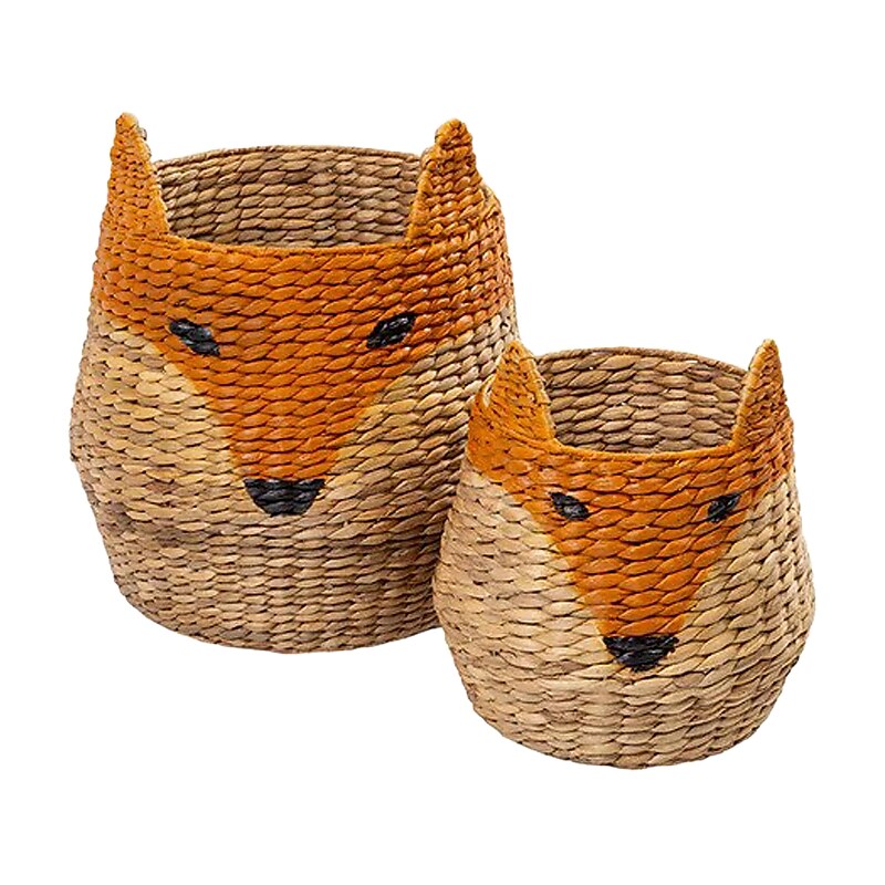 Honey-Can-Do Fox-Shaped Storage Baskets, Nesting, Brown/Orange, 2/Set (STO-09153) image 1