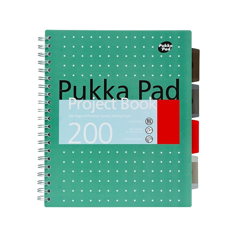 Pukka Pad Metallic 5-Subject Notebook, Ruled, 100 Sheets, Green, 3/Pack (8748-MET) image 1