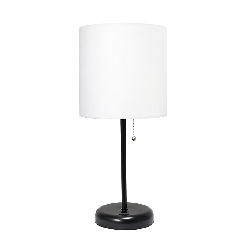 Creekwood Home Oslo 19.50" LED Table Lamp with USB Port, Black/White (CWT-2011-BA) image 1