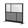 Luxor Expanse Series 4-Panel Freestanding Modular Room Divider System Starter Wall, 48"H x 53"W, Black/Gray, PET/Acrylic~#|#~F9157008-09C2-4F64-BA4A3857BF90EA83_sc7